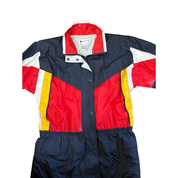 Vtg 90s Lavon Color block Windbreaker Jacket Nylon Sz Small Retro Sport Red Blue - Picture 2 of 11